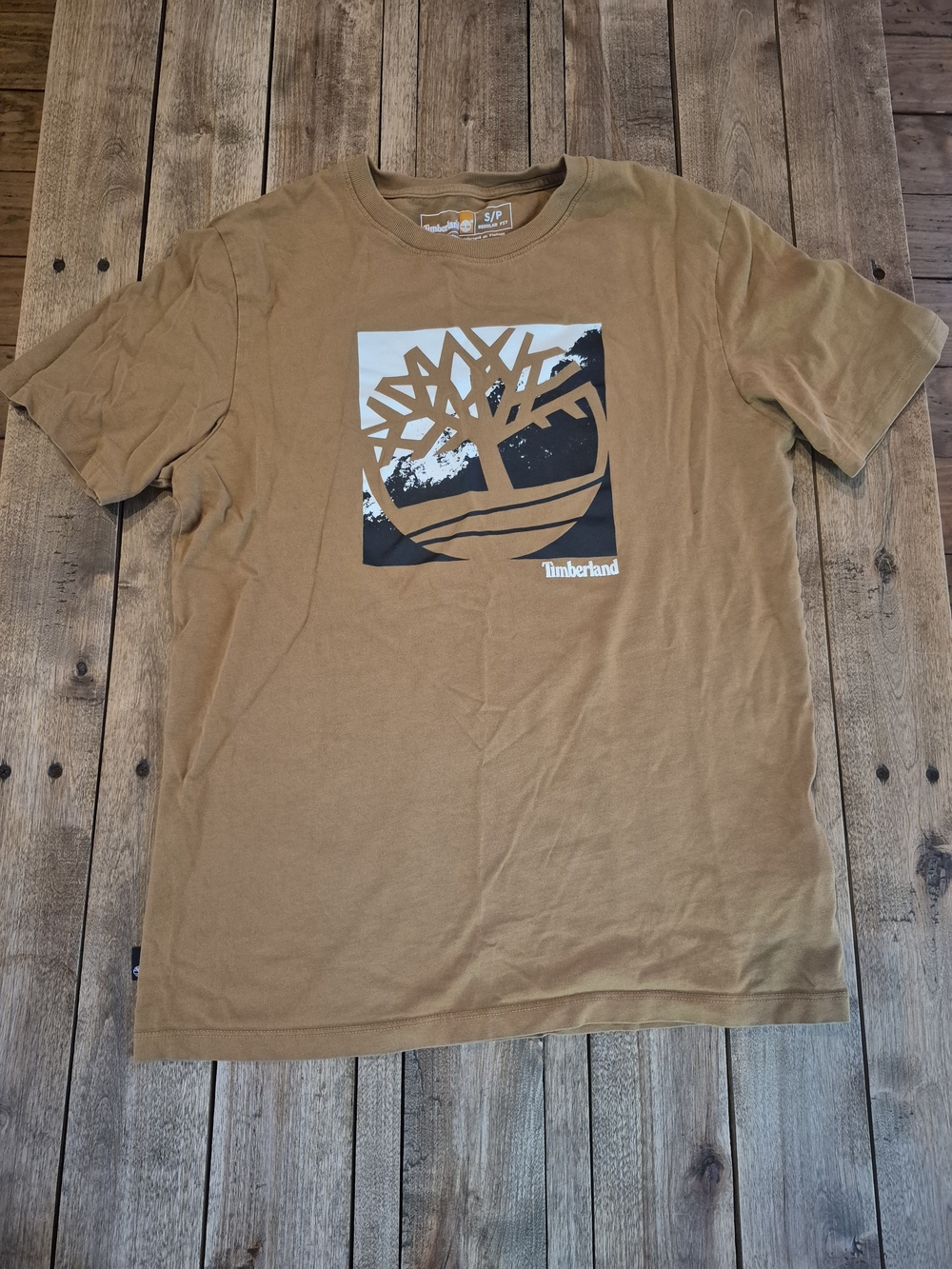 Timberland Men's Sandstone Logo Short-Sleeve Tee Size (Small)